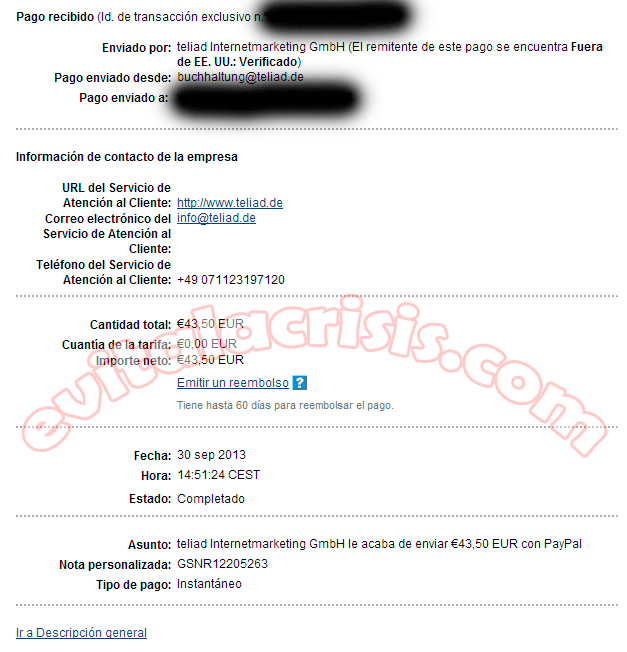 Recibido el 32º Pago de Teliad Recibido el 32º Pago de Teliad