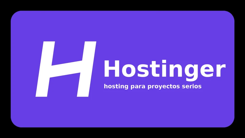Logo de Hostinger para contratar hosting con descuento