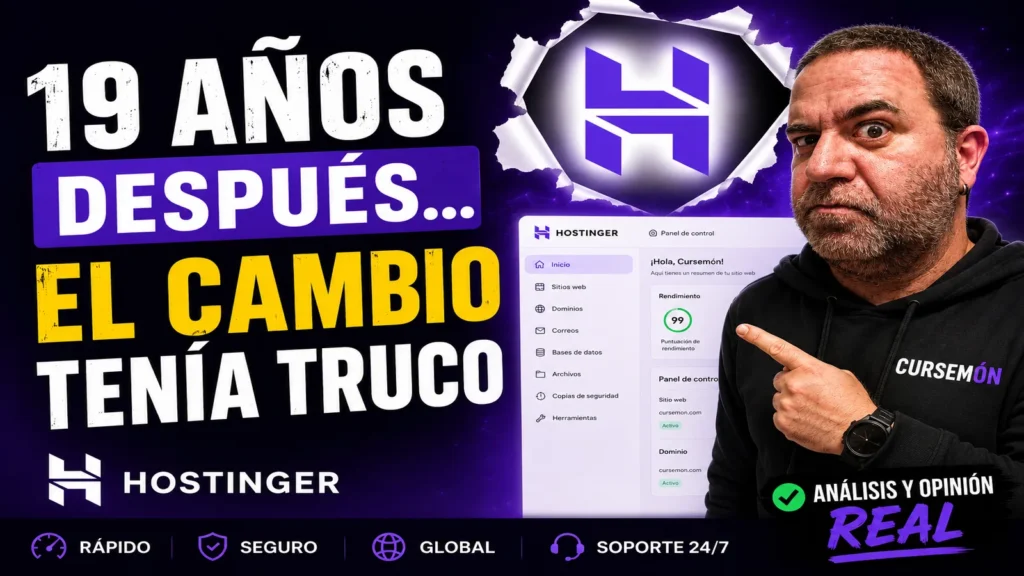 Javier Fuentes analizando Hostinger tras trasladar su red de blogs después de 19 años usando otros hostings